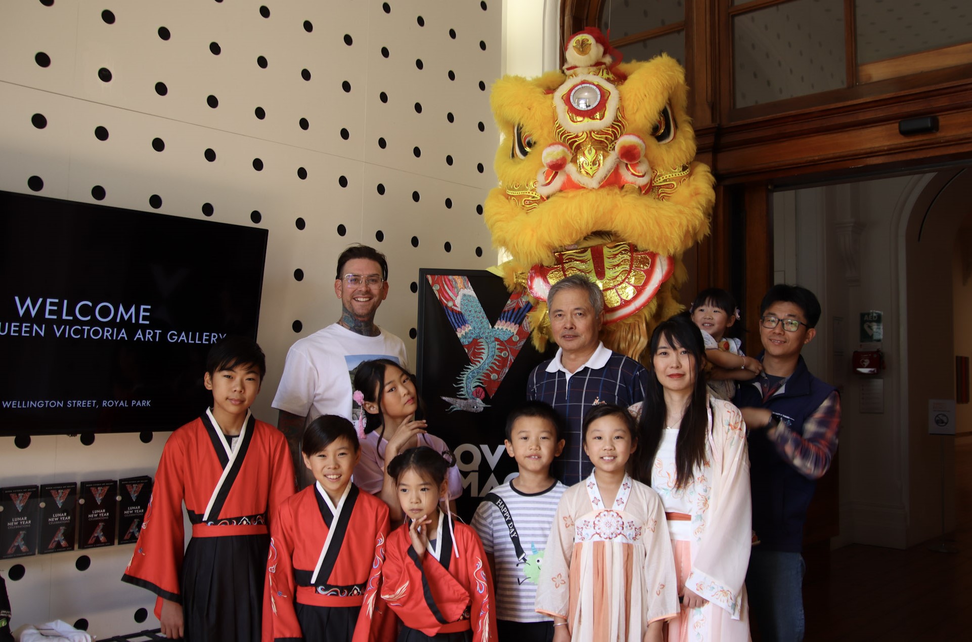 Mayor Matthew Garwood with members of the Launceston Chinese Association for Lunar New Year 2025 at QVMAG