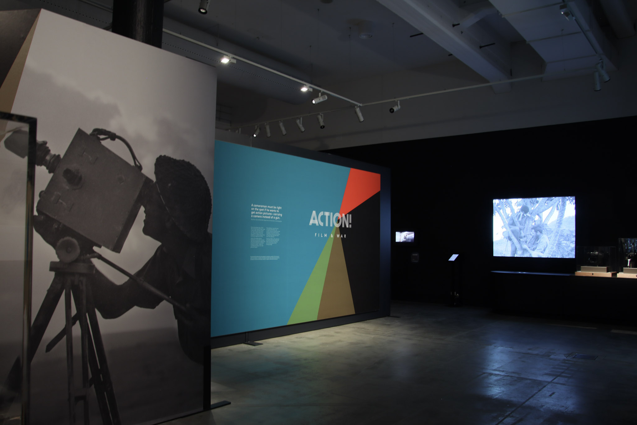 Gallery entrance to Action! Film and War at the Queen Victoria Museum at Inveresk