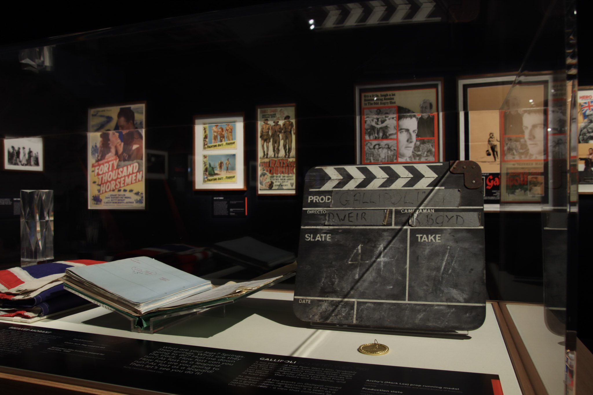 Memorabilia from the movie Gallipoli, featured in Action! Film and War