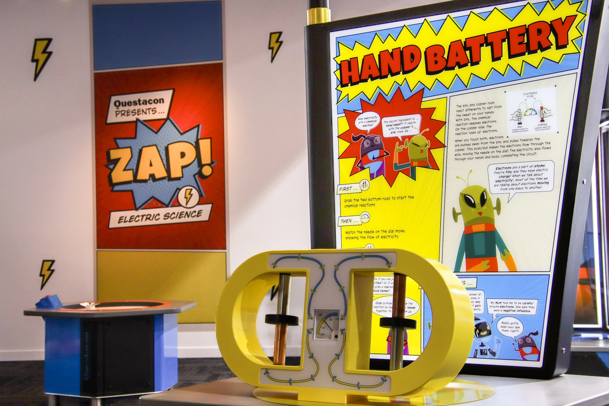 Exhibition view of Questacon presents Zap! Electric Science at QVMAG